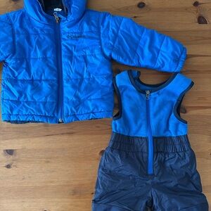 Columbia Blue Puffer Jacket and Snowsuit Set